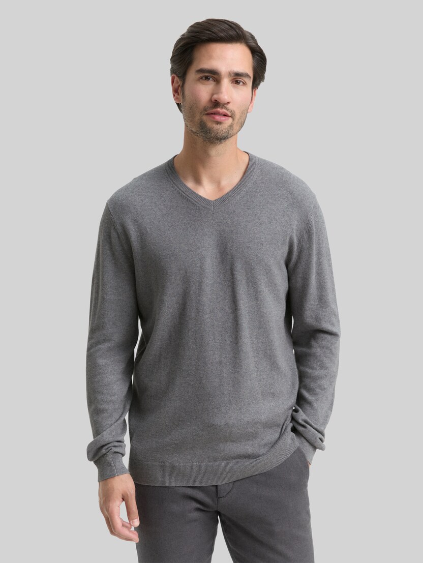 Strickpullover mit Kaschmir-Anteil von Men, classic dark grey melange