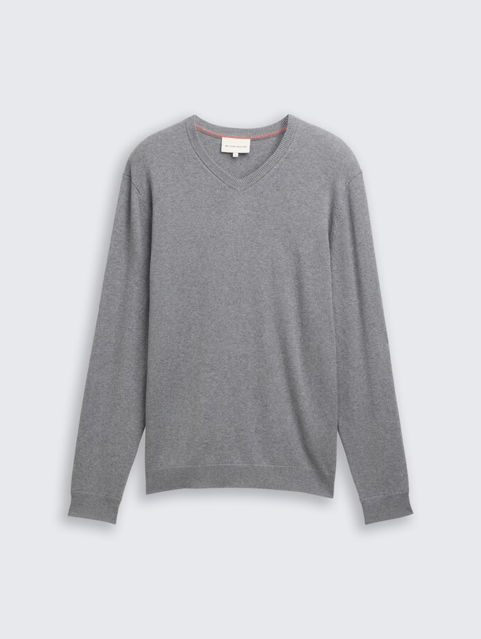 Strickpullover mit Kaschmir-Anteil von Men, classic dark grey melange