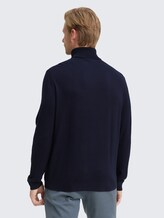 Rollkragenpullover mit Kaschmir-Anteil - Knitted Navy Melange