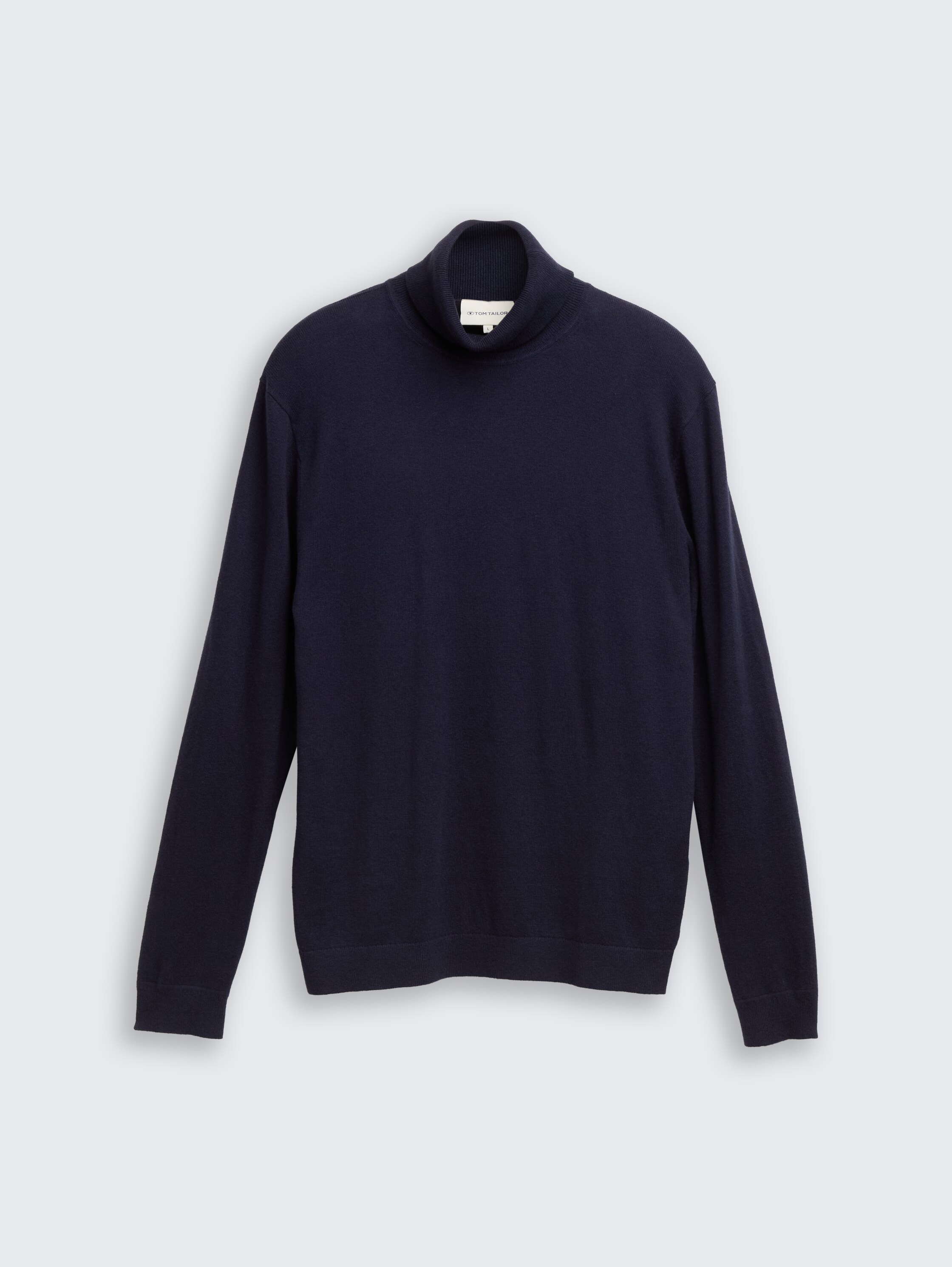 Rollkragenpullover mit Kaschmir-Anteil - Knitted Navy Melange