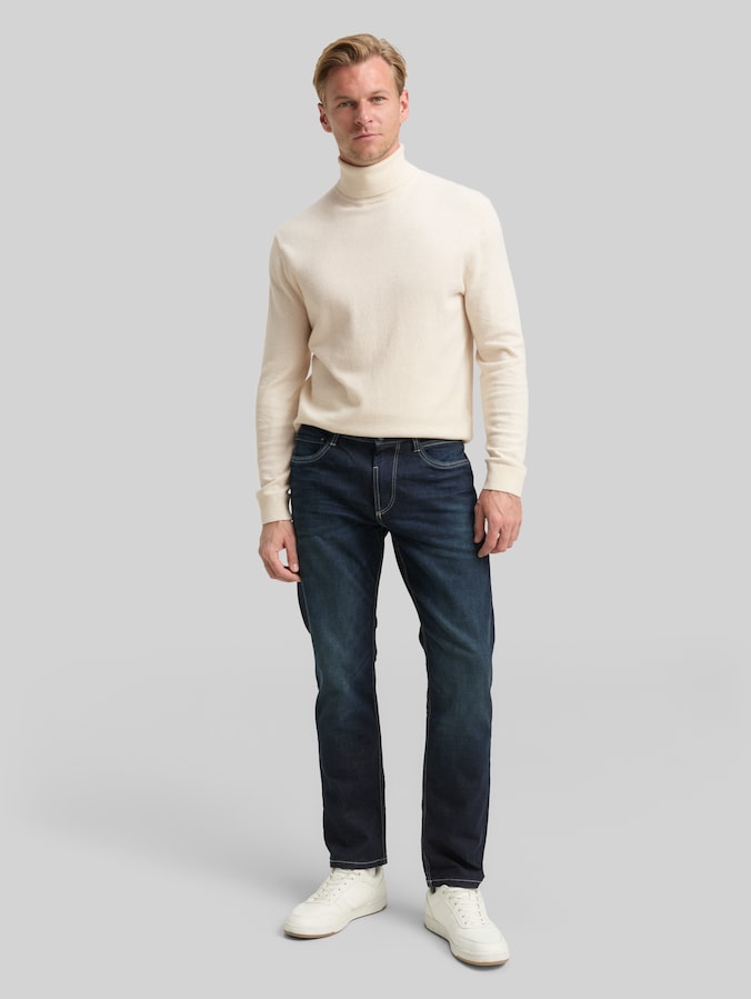 Rollkragenpullover mit Kaschmir-Anteil von Men, soft buttercream melange