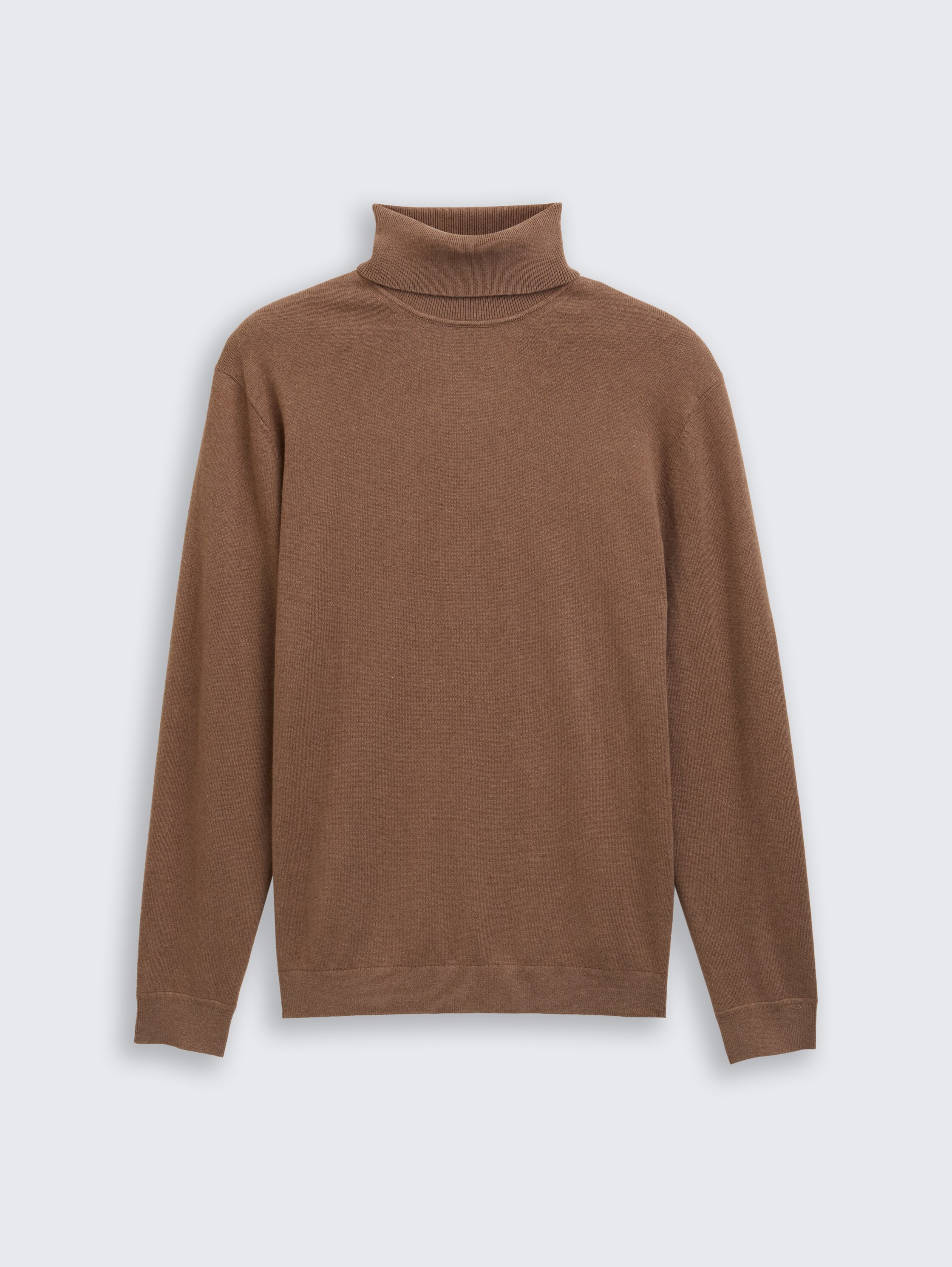 Rollkragenpullover mit Kaschmir-Anteil - dark taupe melange