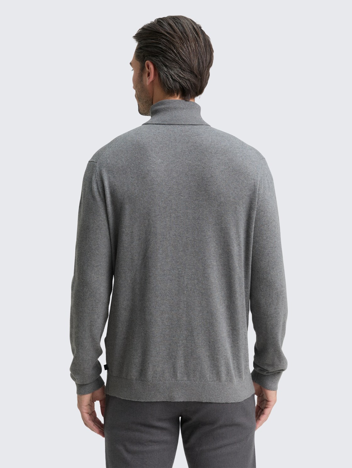 Rollkragenpullover mit Kaschmir-Anteil - classic dark grey melange