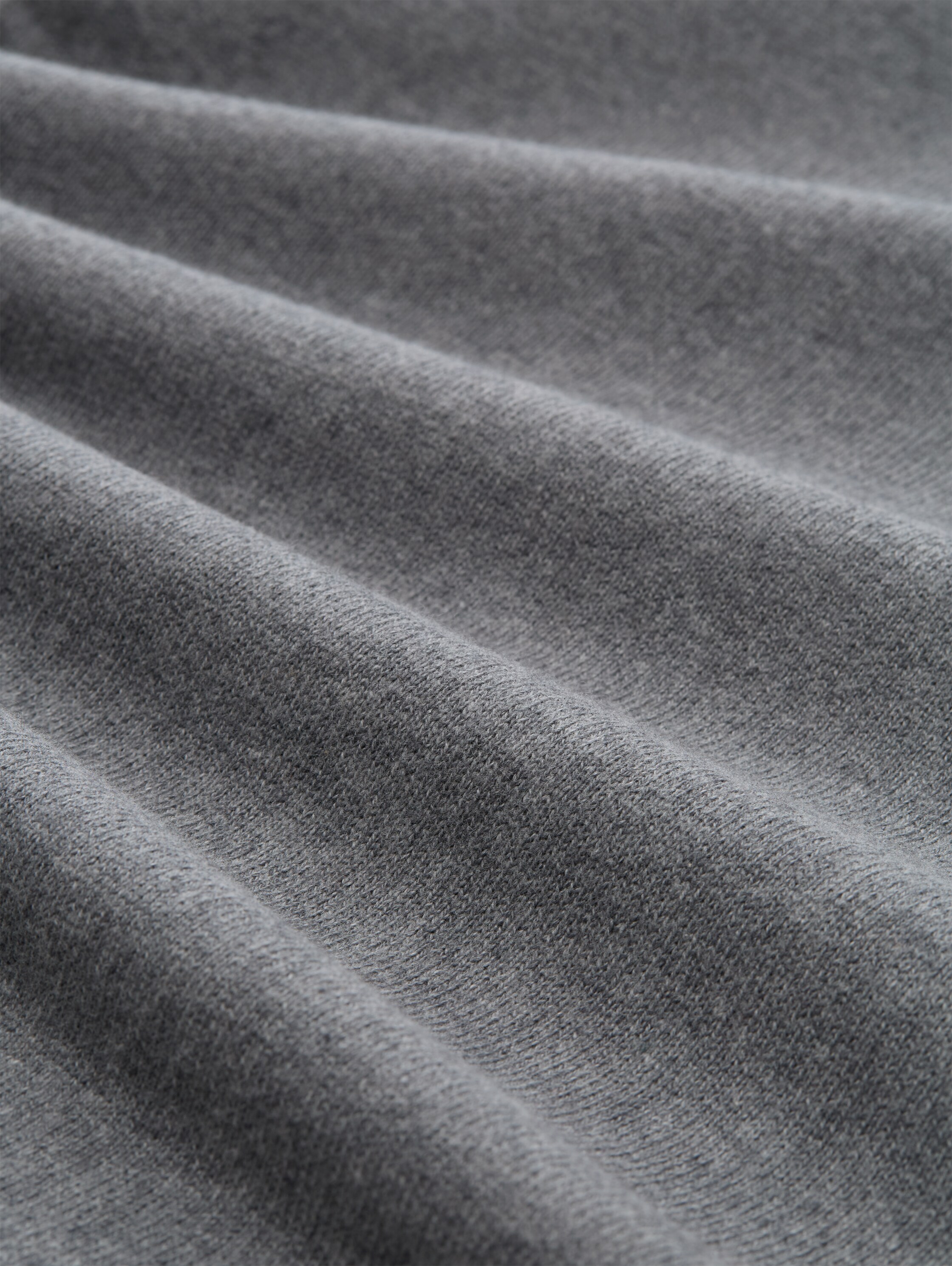 Turtleneck jumper with cashmere blend - classic dark grey melange - Material view