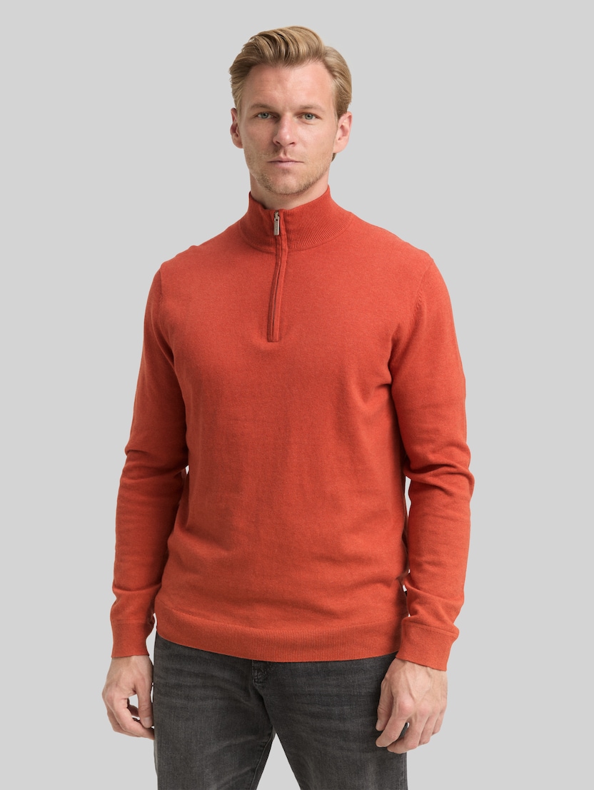 Troyer Strickpullover mit Kaschmir-Anteil von Men, rust red melange
