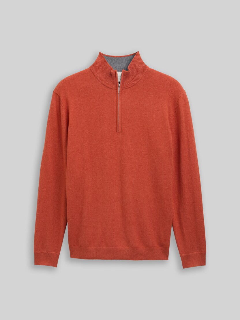 Troyer-trui met kasjmier door Men, rust red melange