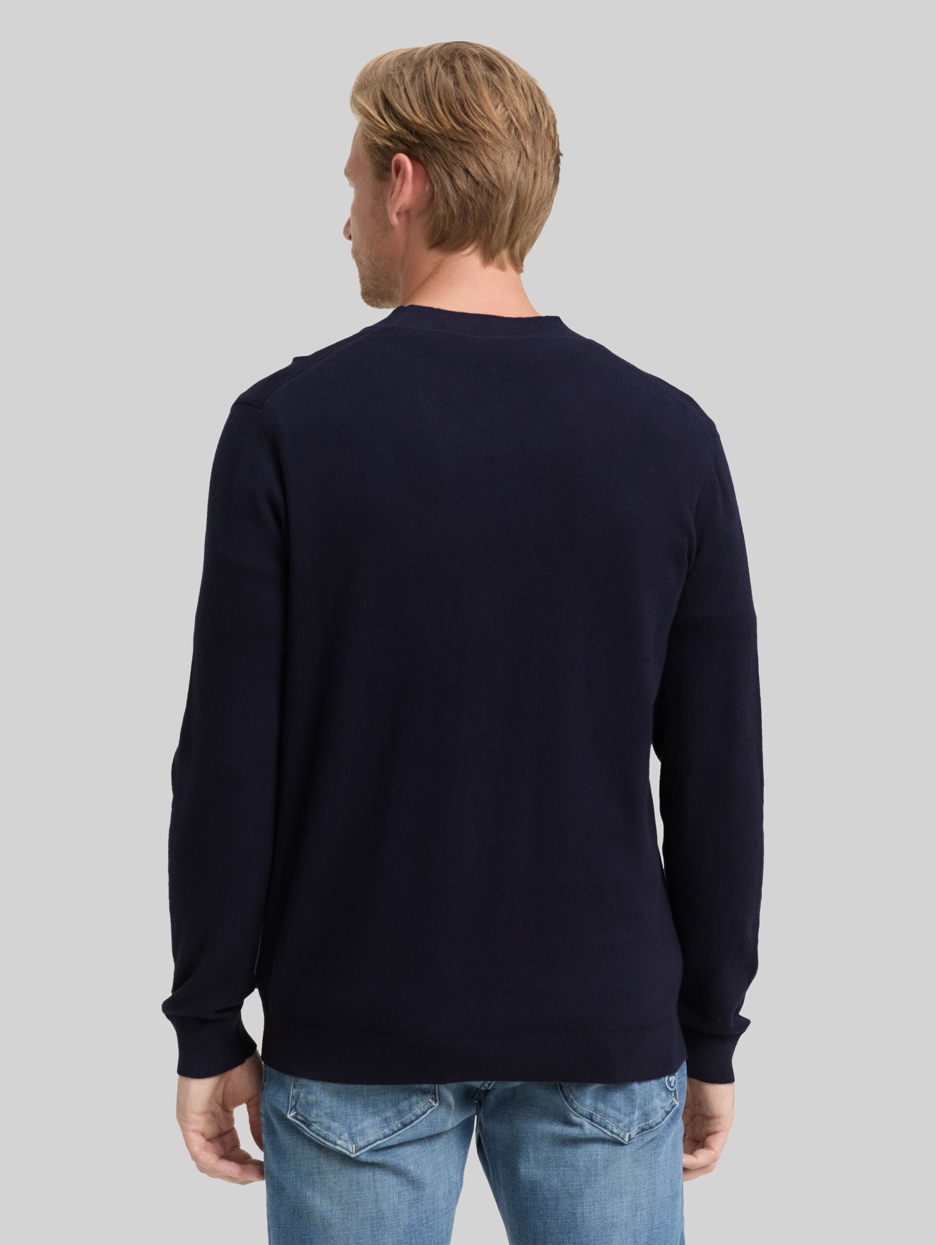 Strickjacke mit Kaschmir-Anteil - Knitted Navy Melange