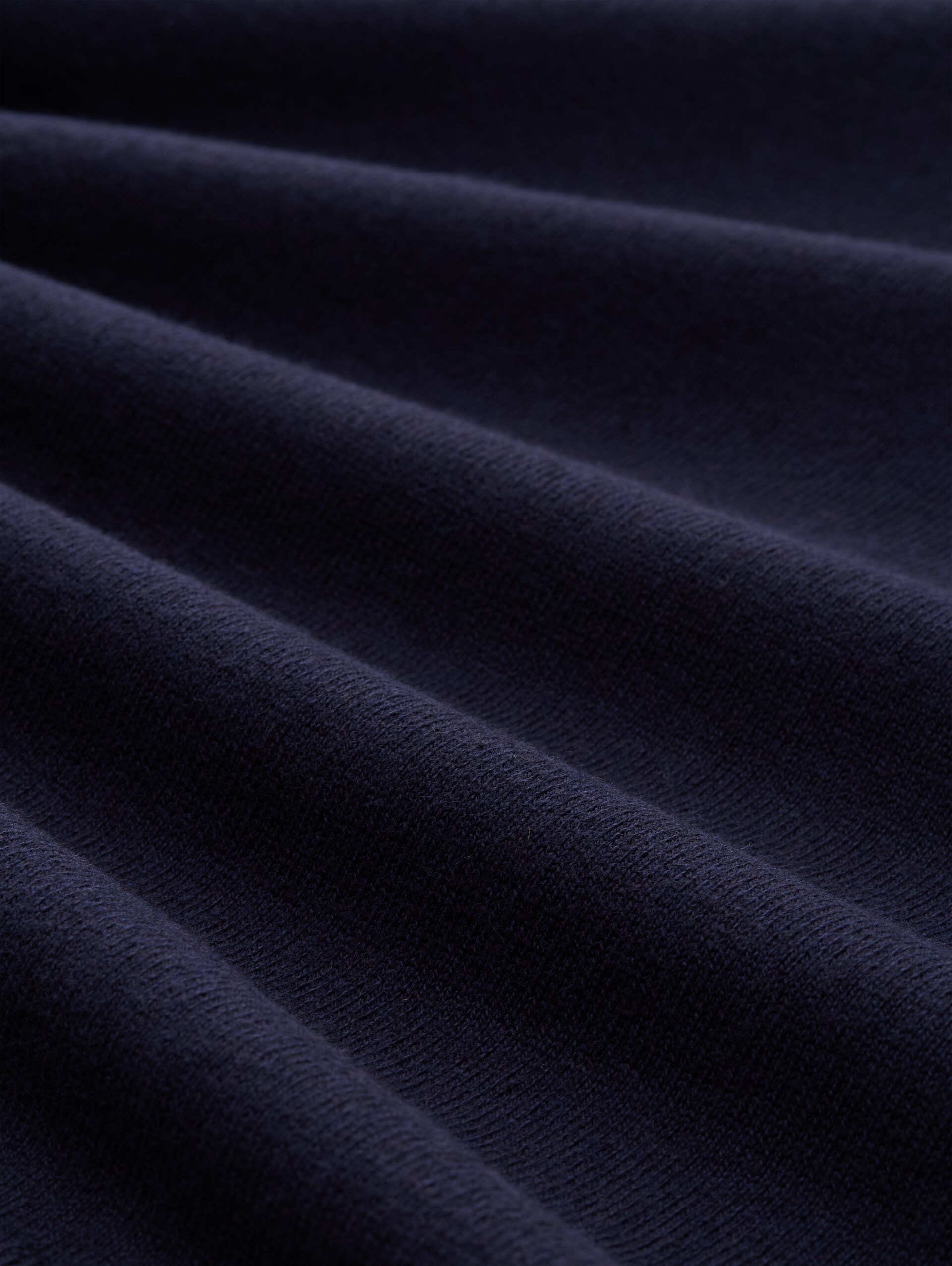 Strickjacke mit Kaschmir-Anteil - Knitted Navy Melange - Material-Ansicht