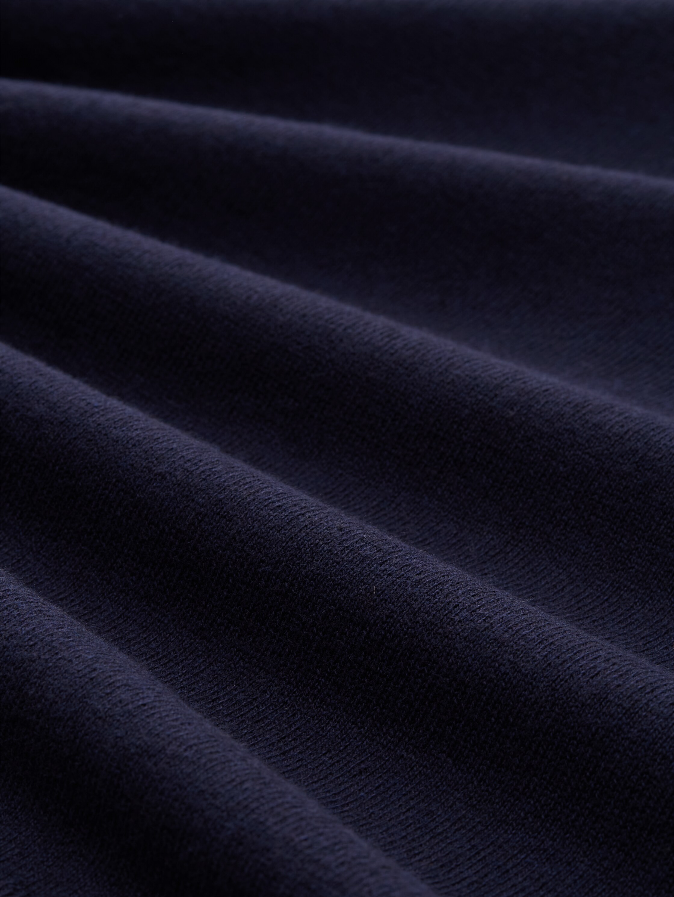 Strickjacke mit Kaschmir-Anteil - Knitted Navy Melange - Material-Ansicht