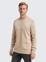 Strickpullover im Washed-Look aus Baumwolle - light cashmere - Ausschnitt Model-Vorderansicht
