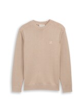 Not Selected, Washed-look knitted jumper made from cotton by , brown