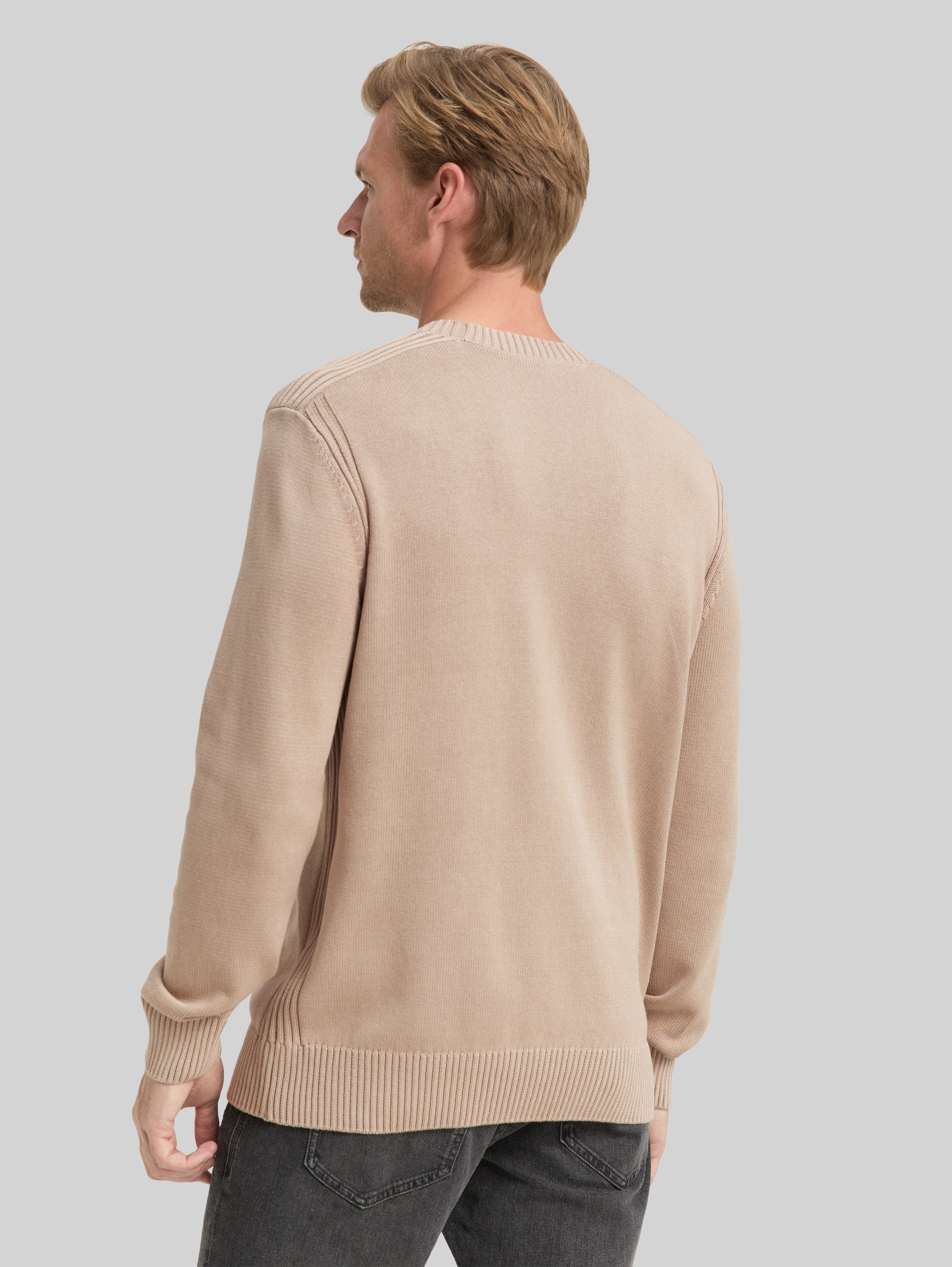 Strickpullover im Washed-Look aus Baumwolle - light cashmere