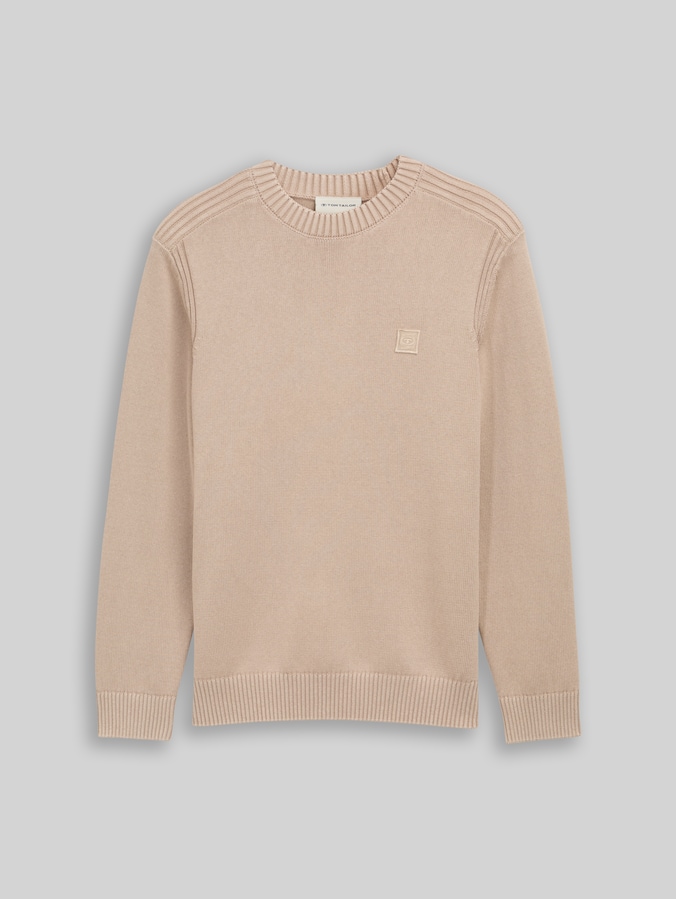Strickpullover im Washed-Look aus Baumwolle von Men, light cashmere
