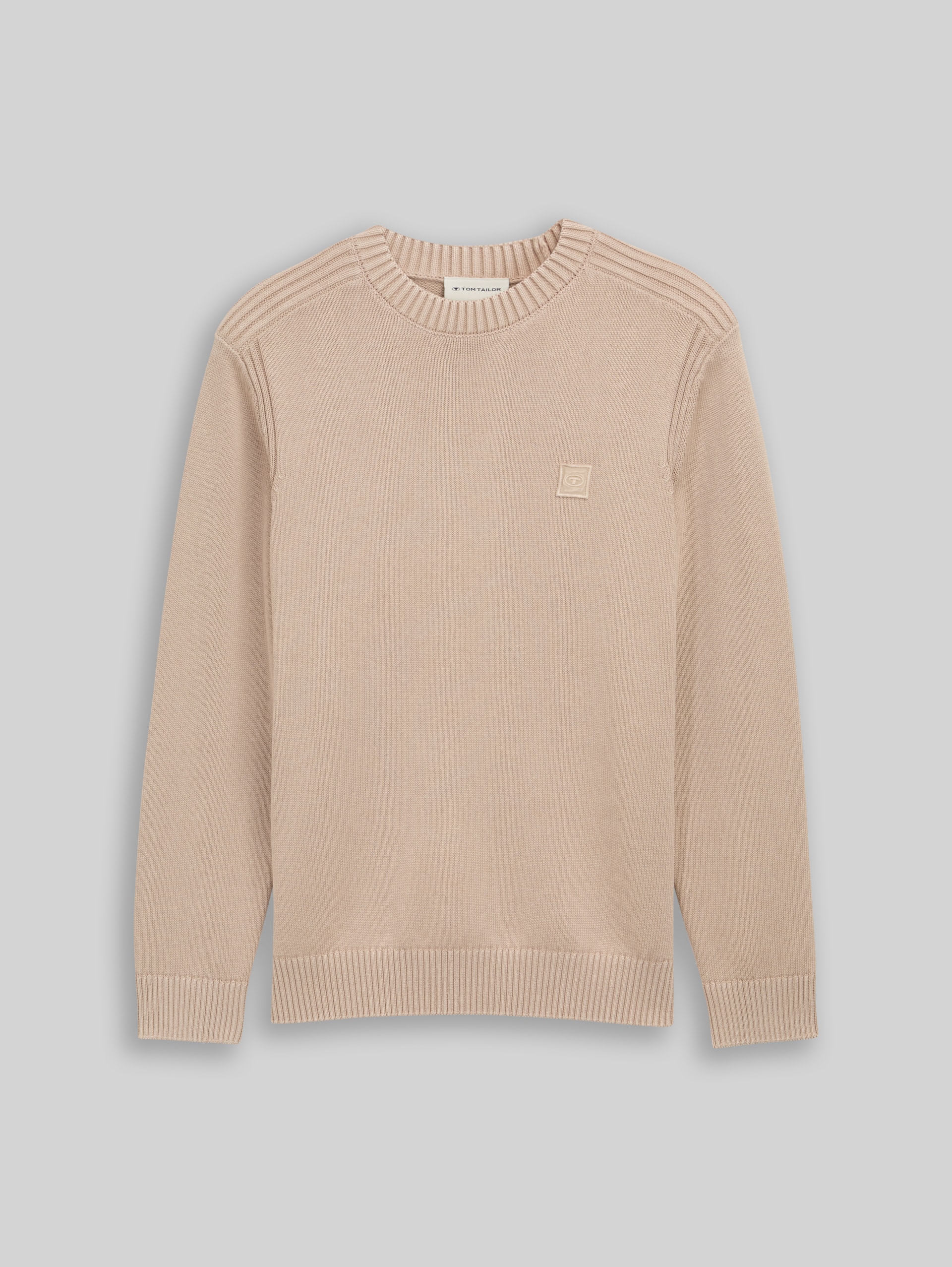 Strickpullover im Washed-Look aus Baumwolle - light cashmere