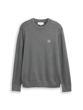 Selected, Washed-look knitted jumper made from cotton by Tom Tailor, grey