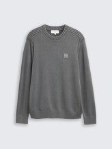 Strickpullover im Washed-Look aus Baumwolle - classic dark grey
