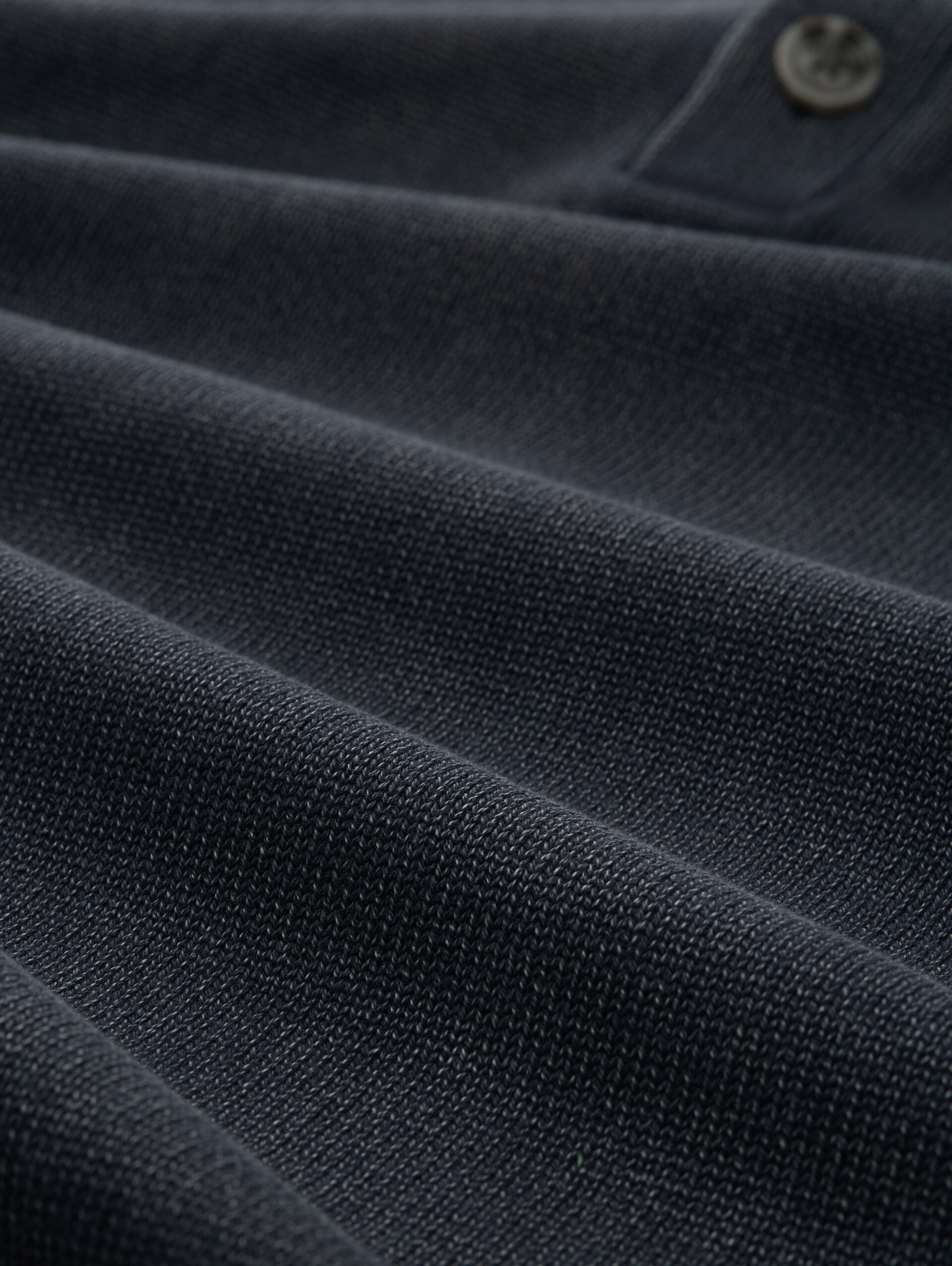 Troyer knitted jumper in a washed cotton look - sky captain blue - Material view