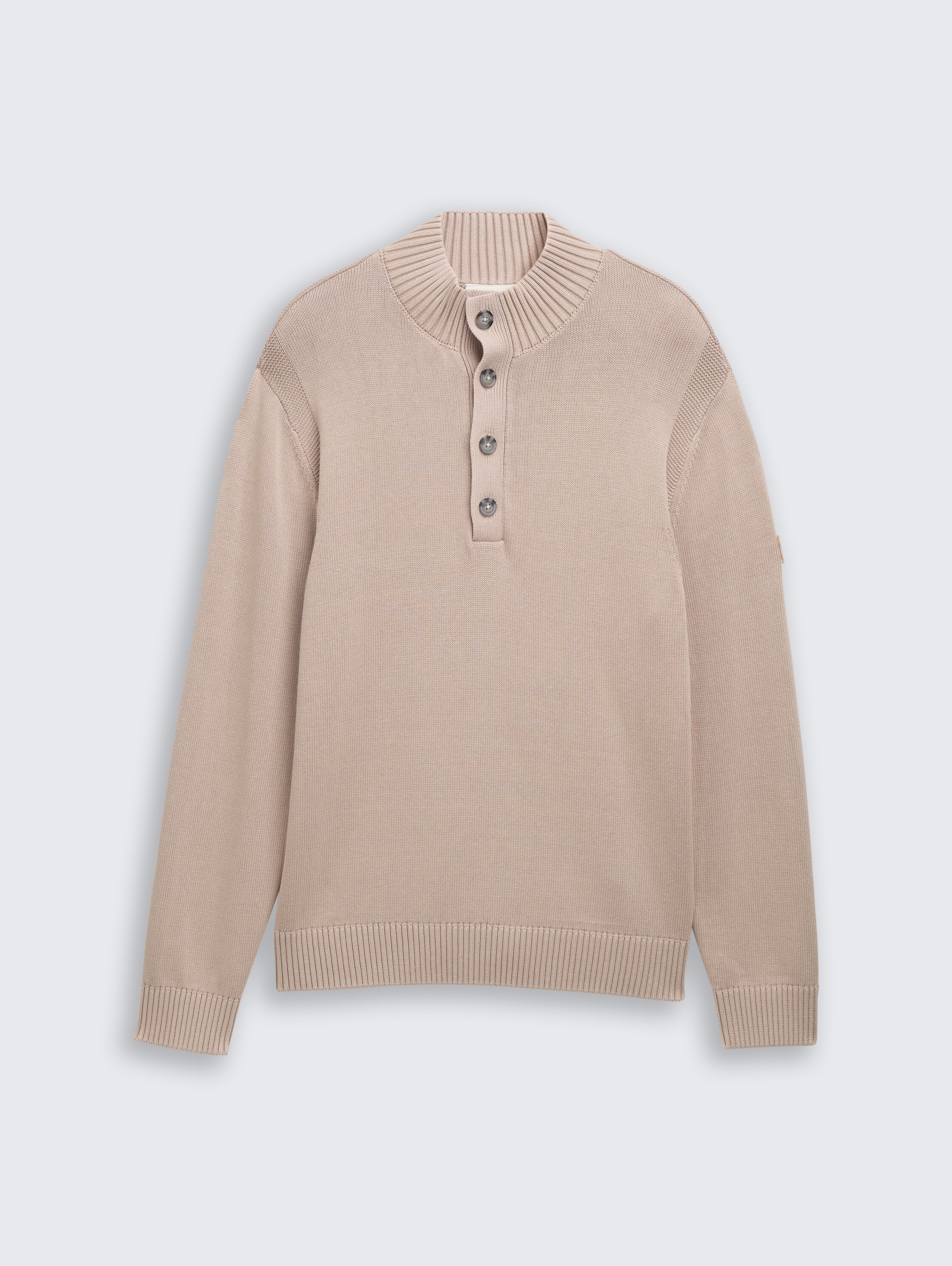 Troyer Strickpullover im Washed-Look aus Baumwolle - light cashmere