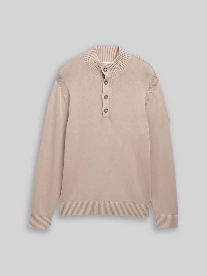 Troyer Strickpullover im Washed-Look aus Baumwolle von Men, light cashmere