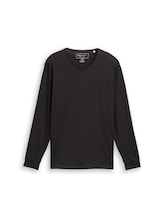 Ausgewählt, Langarmshirt aus Baumwolle von Tom Tailor, schwarz