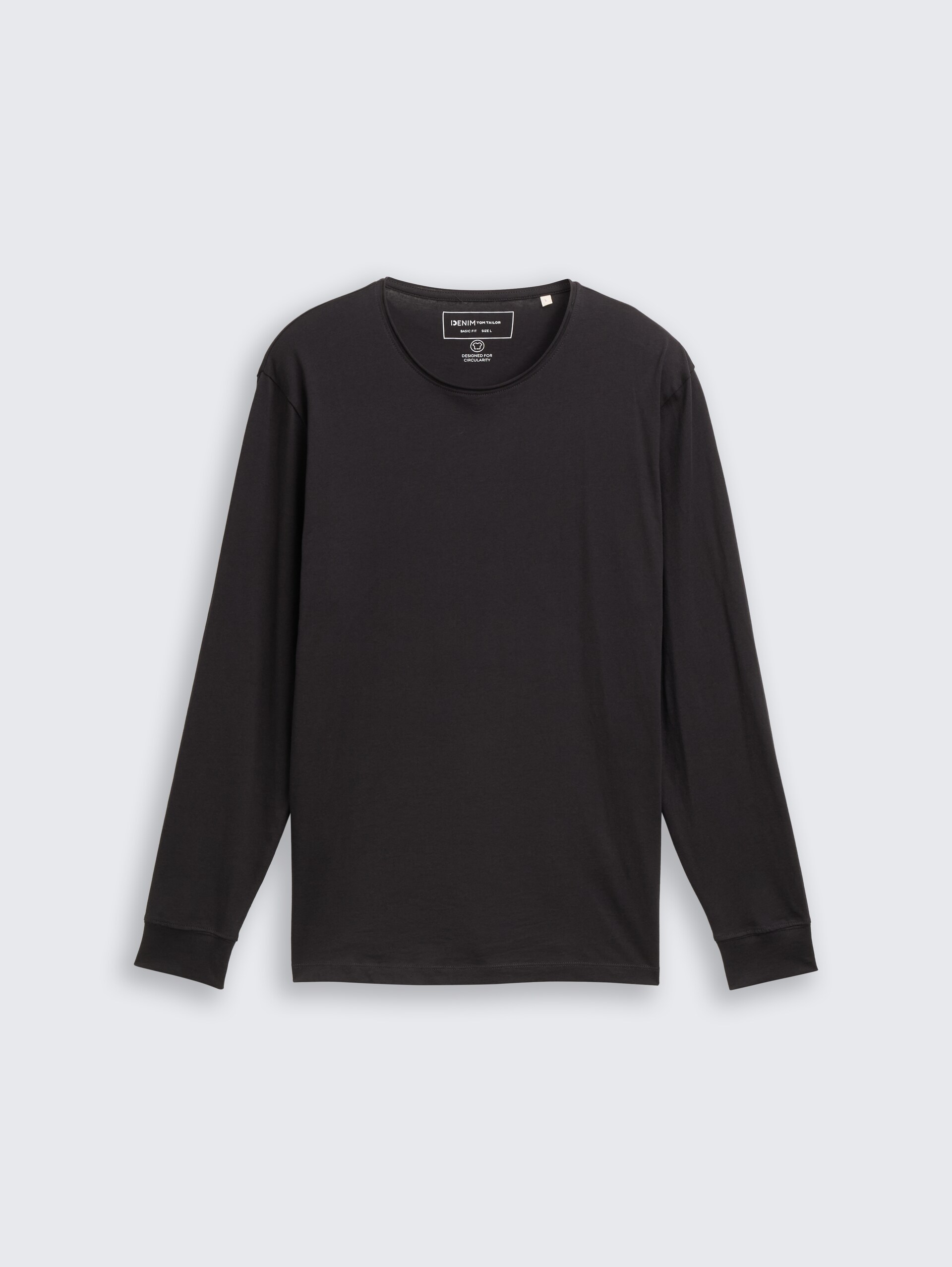 Langarmshirt aus Baumwolle - Night Watch Black - Vorder-Produkt-Ansicht