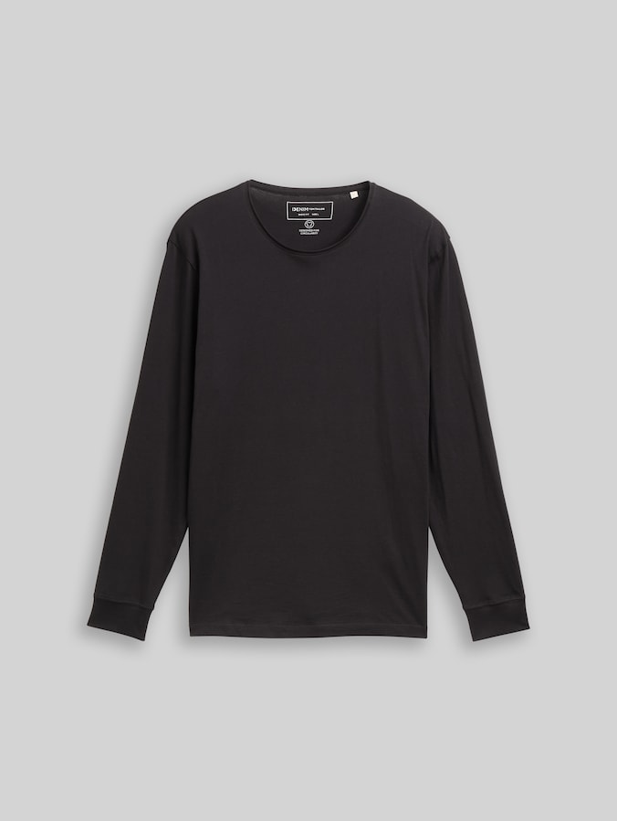 Katoenen shirt met lange mouwen door Denim Male, Night Watch Black