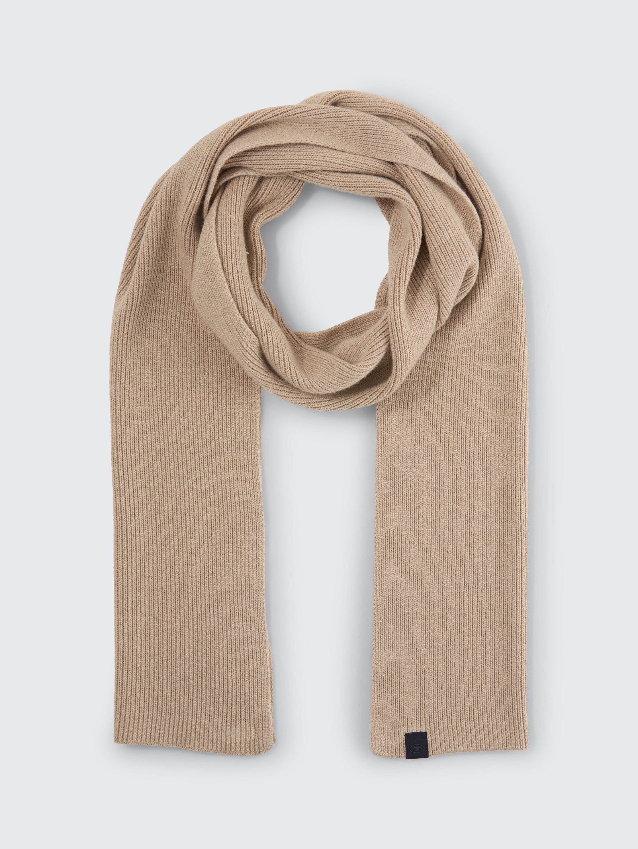 Strickschal mit Wollanteil - soft light beige melange - Vorder-Produkt-Ansicht