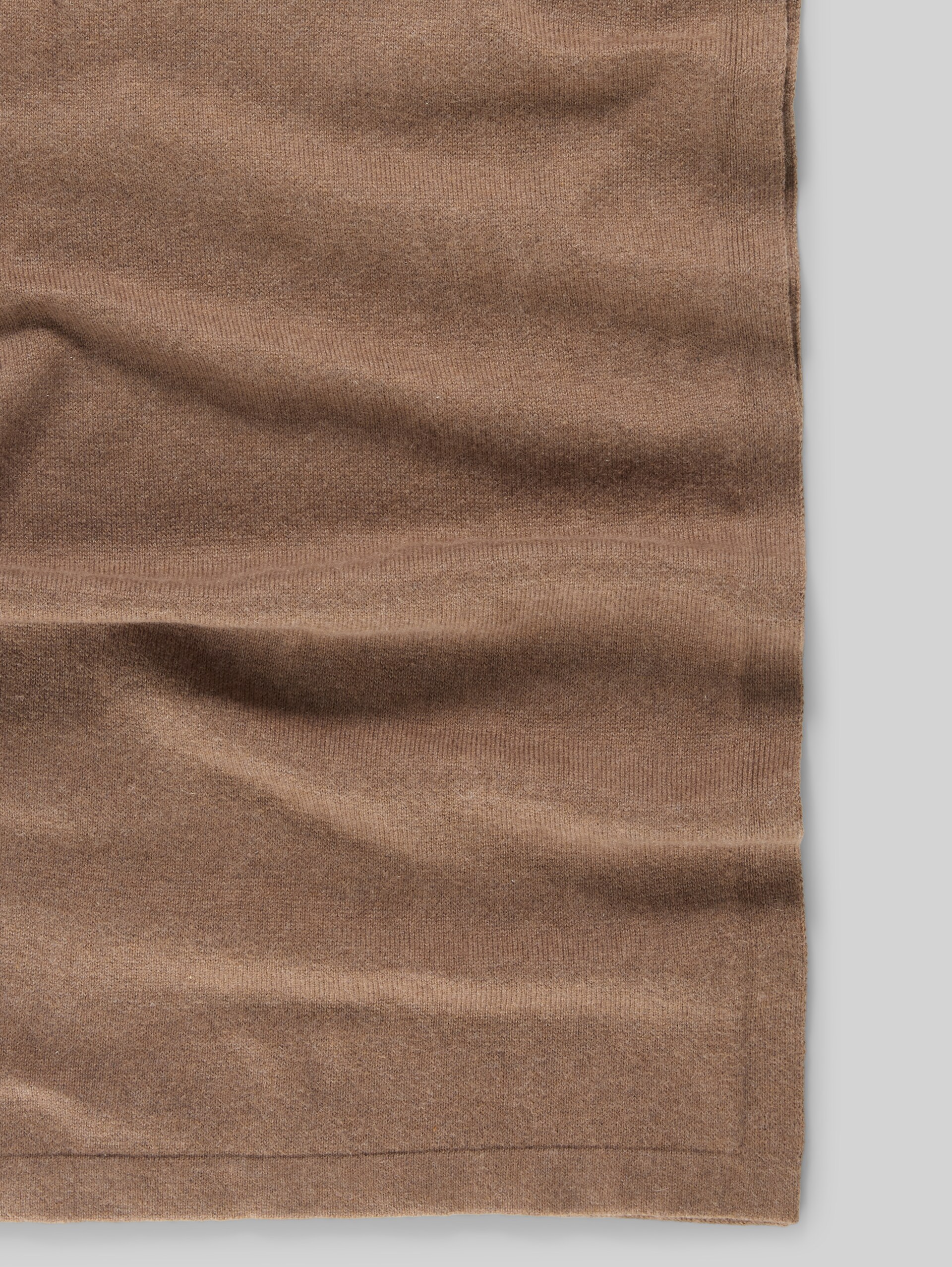 Scarf with cashmere content - dark taupe melange - Material view