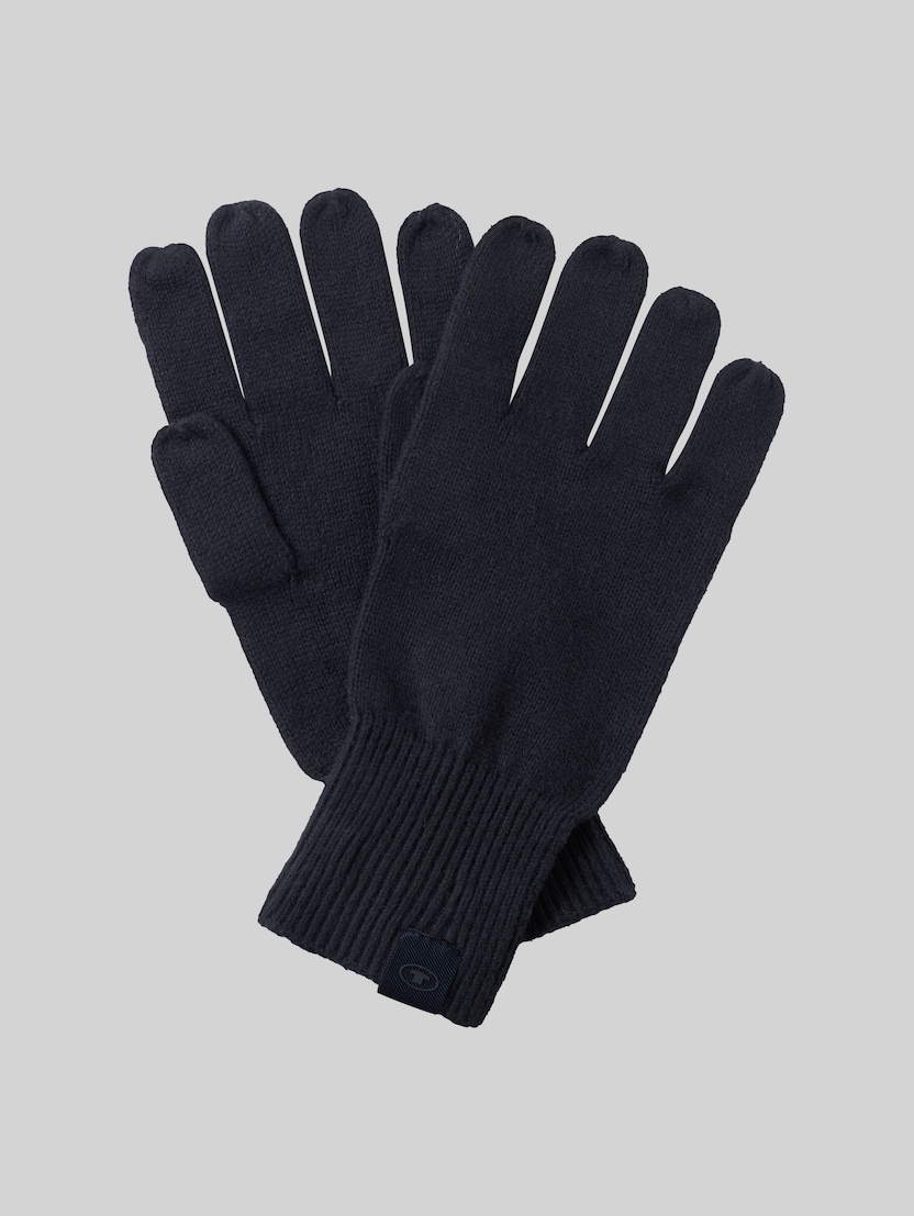 Handschuhe mit Kaschmir-Anteil von Men, Knitted Navy Melange