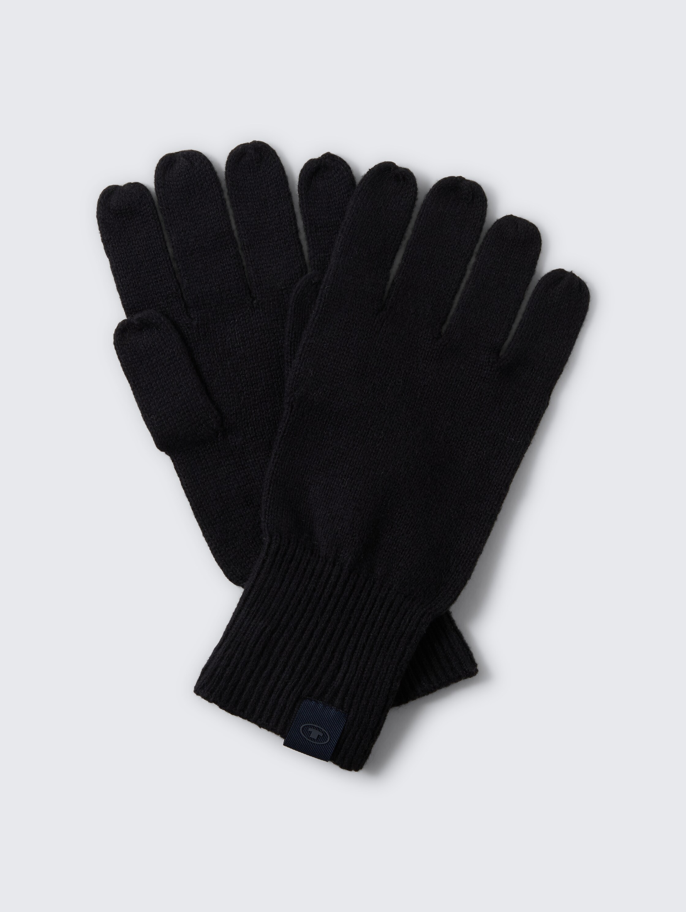 Gants avec une partie en cachemire - Black - Vue de face du produit