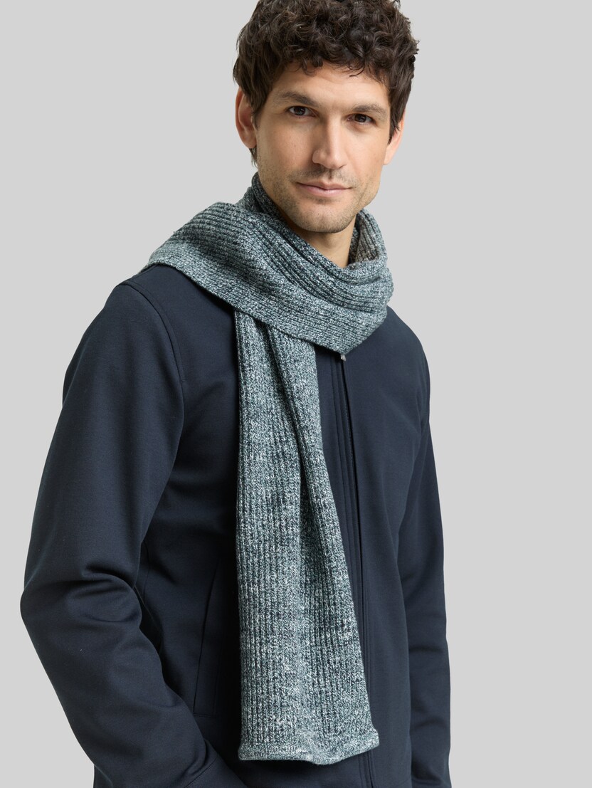 Schal aus Baumwolle von Men, navy green multicolor