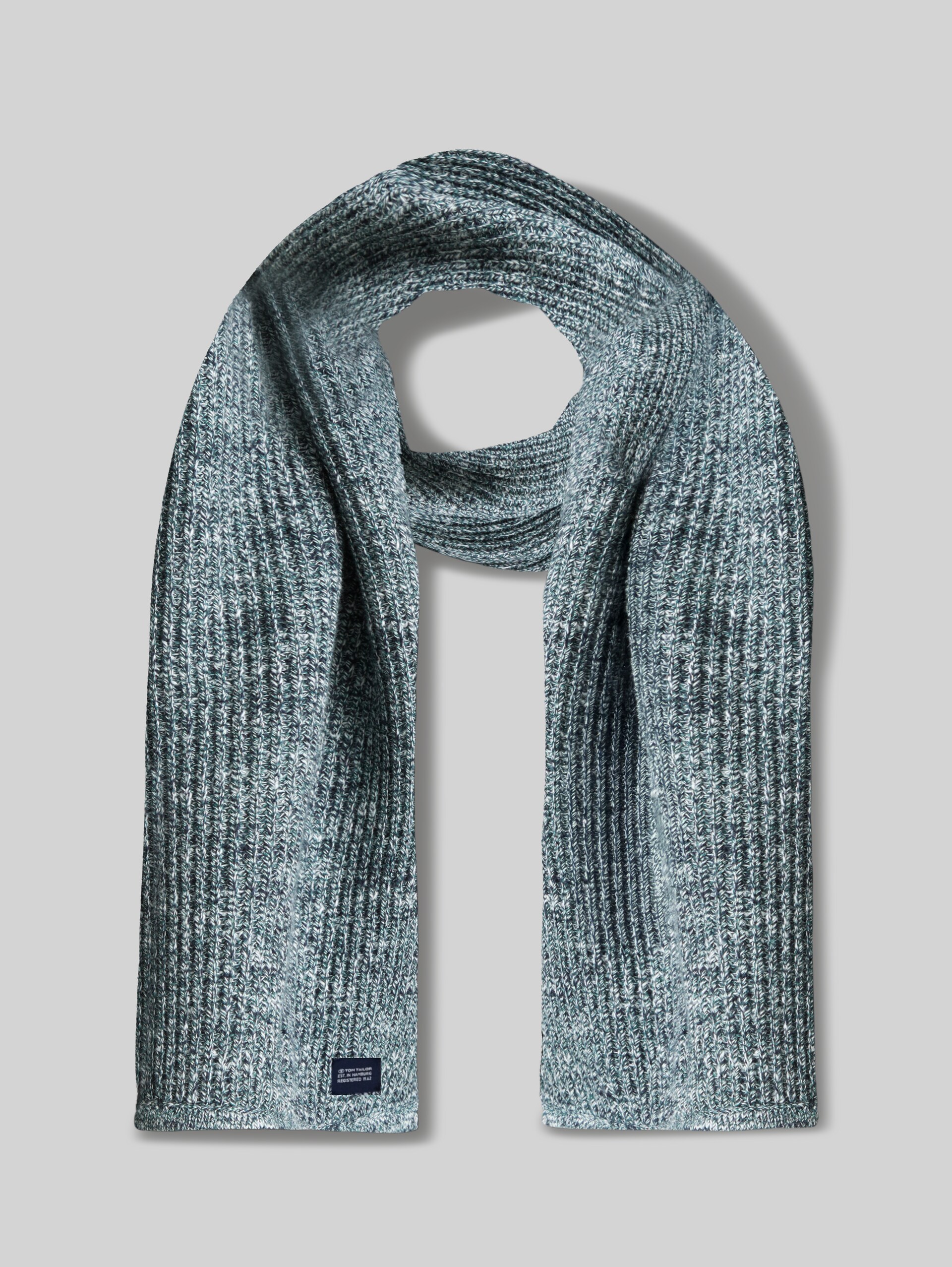 Schal aus Baumwolle - navy green multicolor - Vorder-Produkt-Ansicht