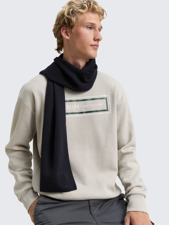 Basic Schal mit Logo-Stickerei von Denim Male, sky captain blue