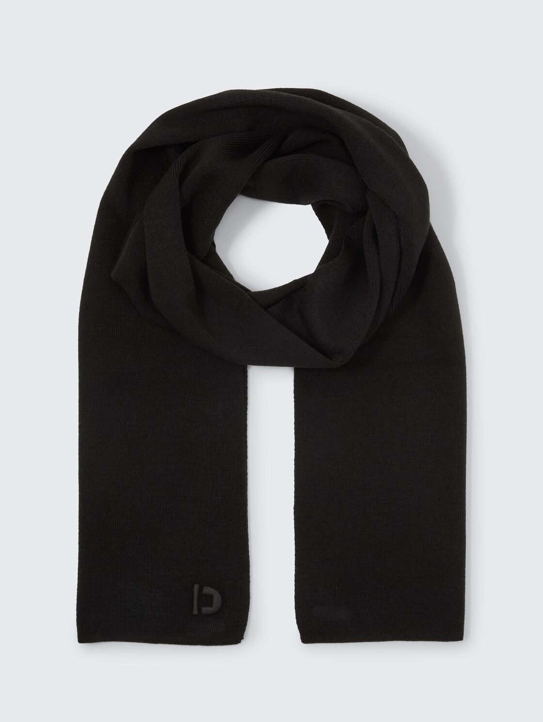 Basic Schal mit Logo-Stickerei - Black - Vorder-Produkt-Ansicht