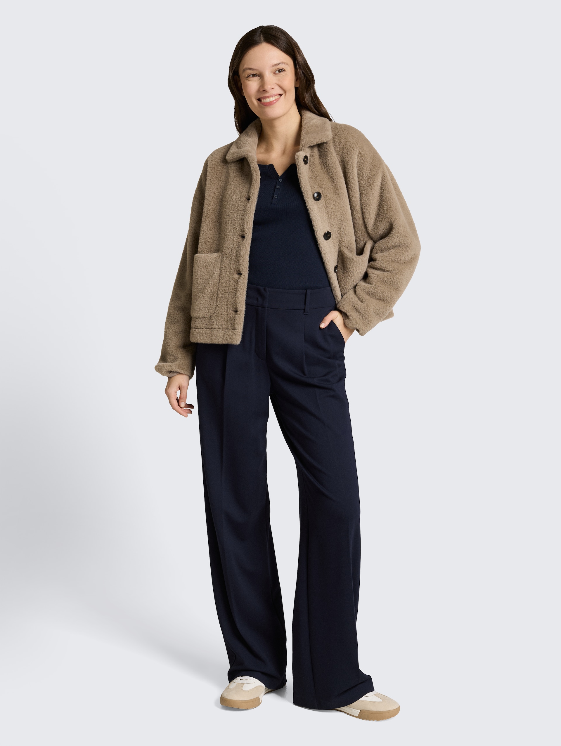 TTLEA Wide Leg Hose - sky captain blue - Model-Vorderansicht