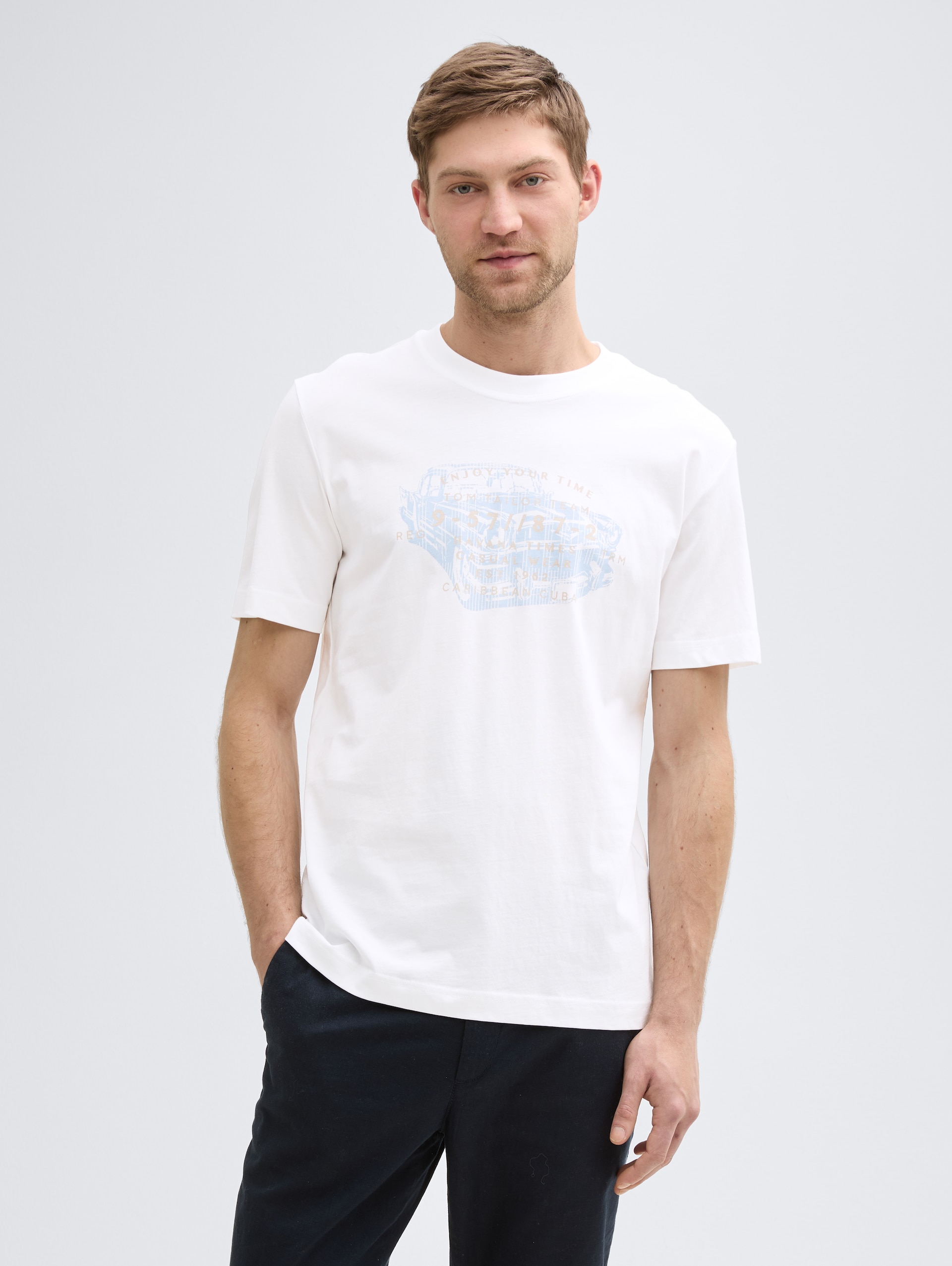 T-shirts in 2-pack - Tarmac Grey - Nek model vooraanzicht