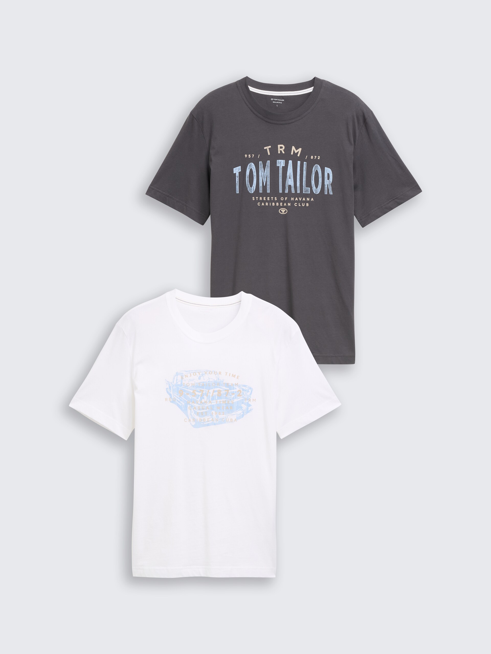 T-shirts in 2-pack - Tarmac Grey - Product vooraanzicht