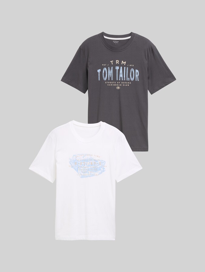 T-shirts en pack de 2 par Men, Tarmac Grey