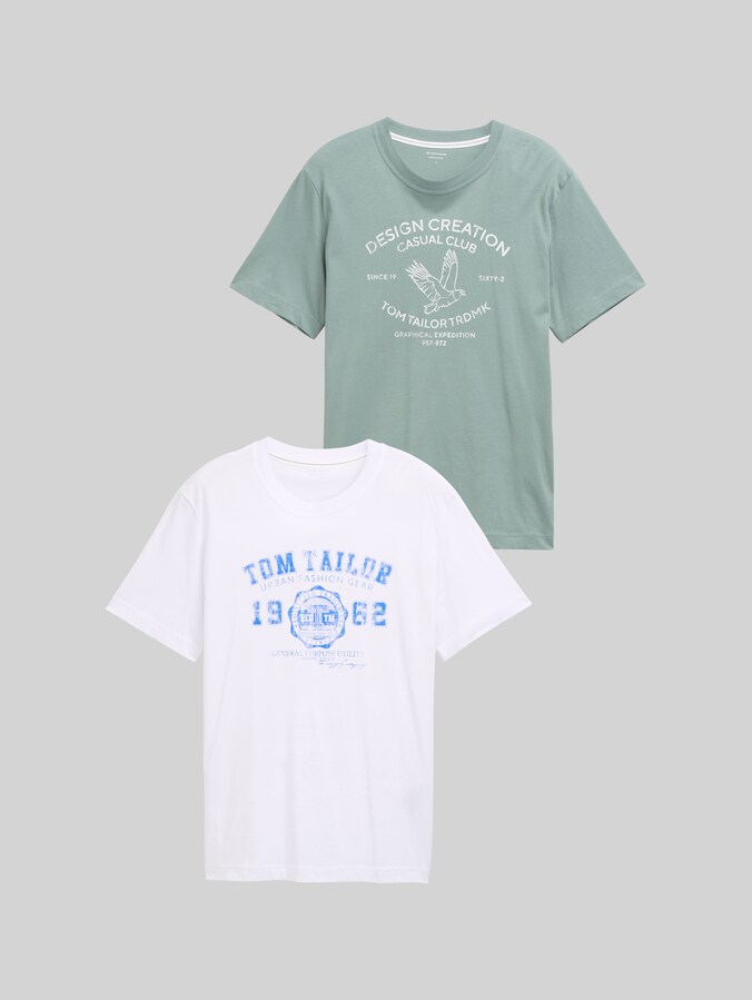 T-shirts en pack de 2 par Men, Dark Smoke Green