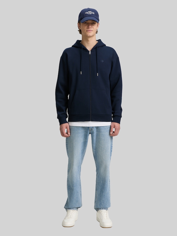 Hoodie Sweatjacke mit Logo-Print von Denim Male, sky captain blue