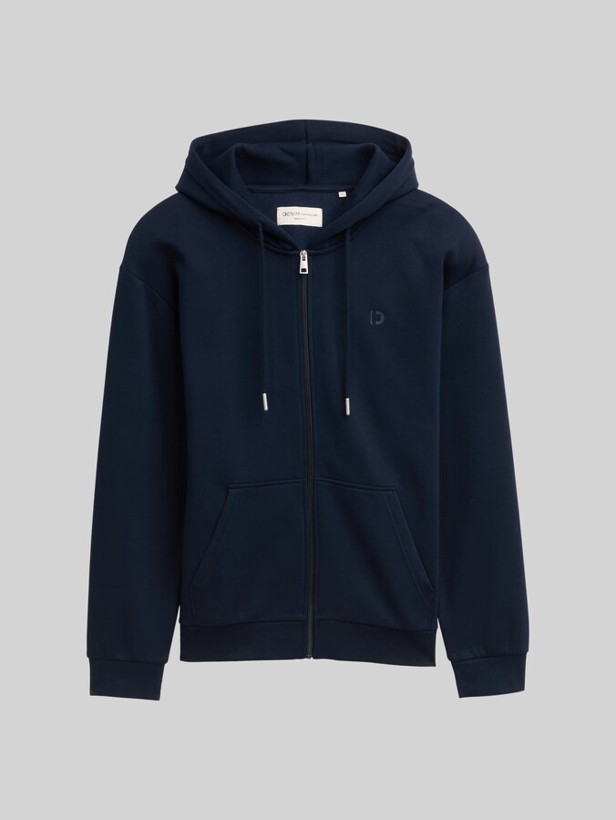 Hoodie-sweatjack met logoprint door Denim Male, sky captain blue