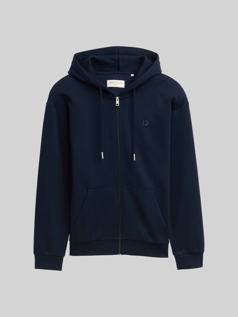 Hoodie Sweatjacke mit Logo-Print von Denim Male, sky captain blue