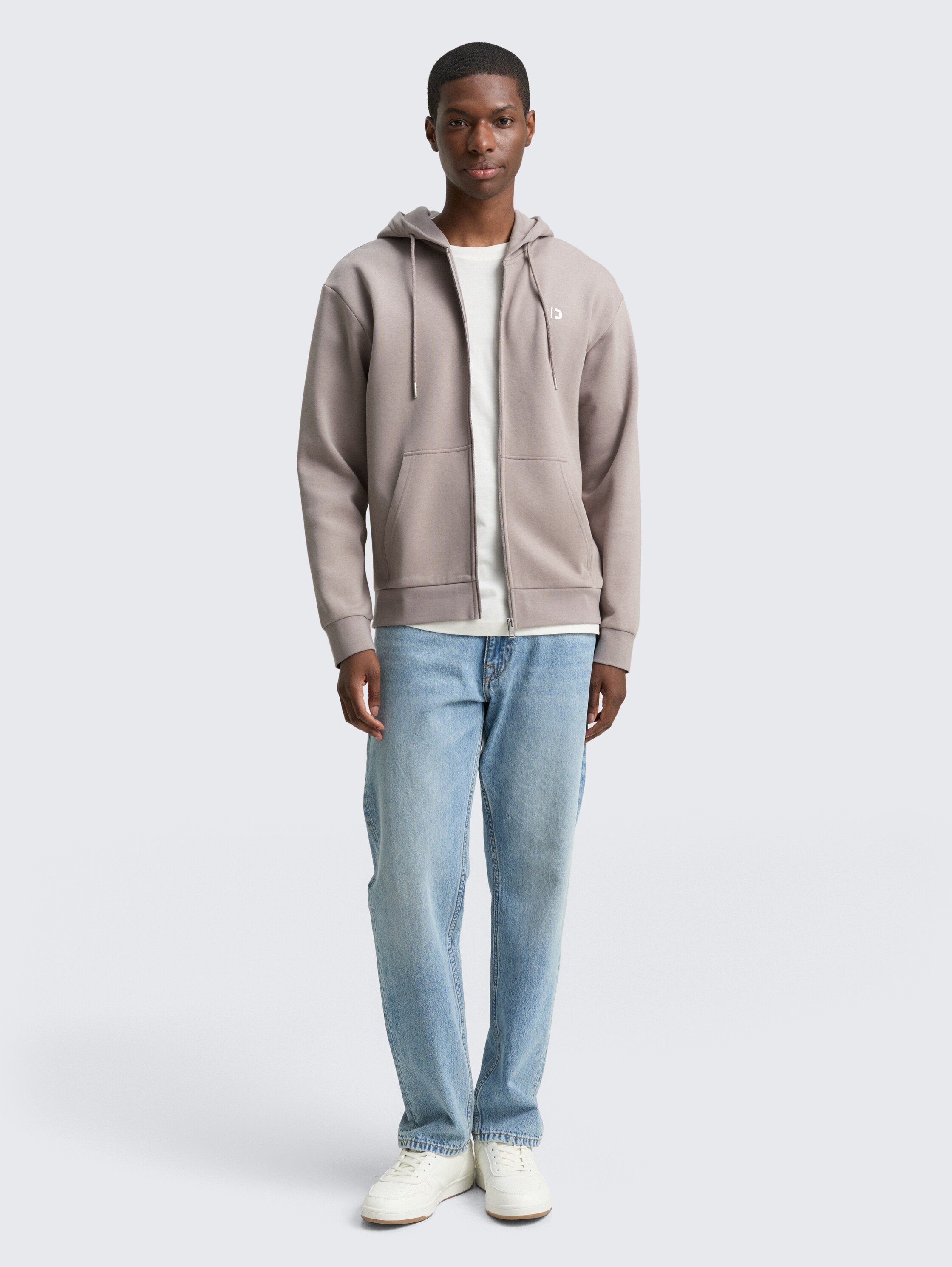 Hoodie sweatshirt jacket with logo print - satellite - 