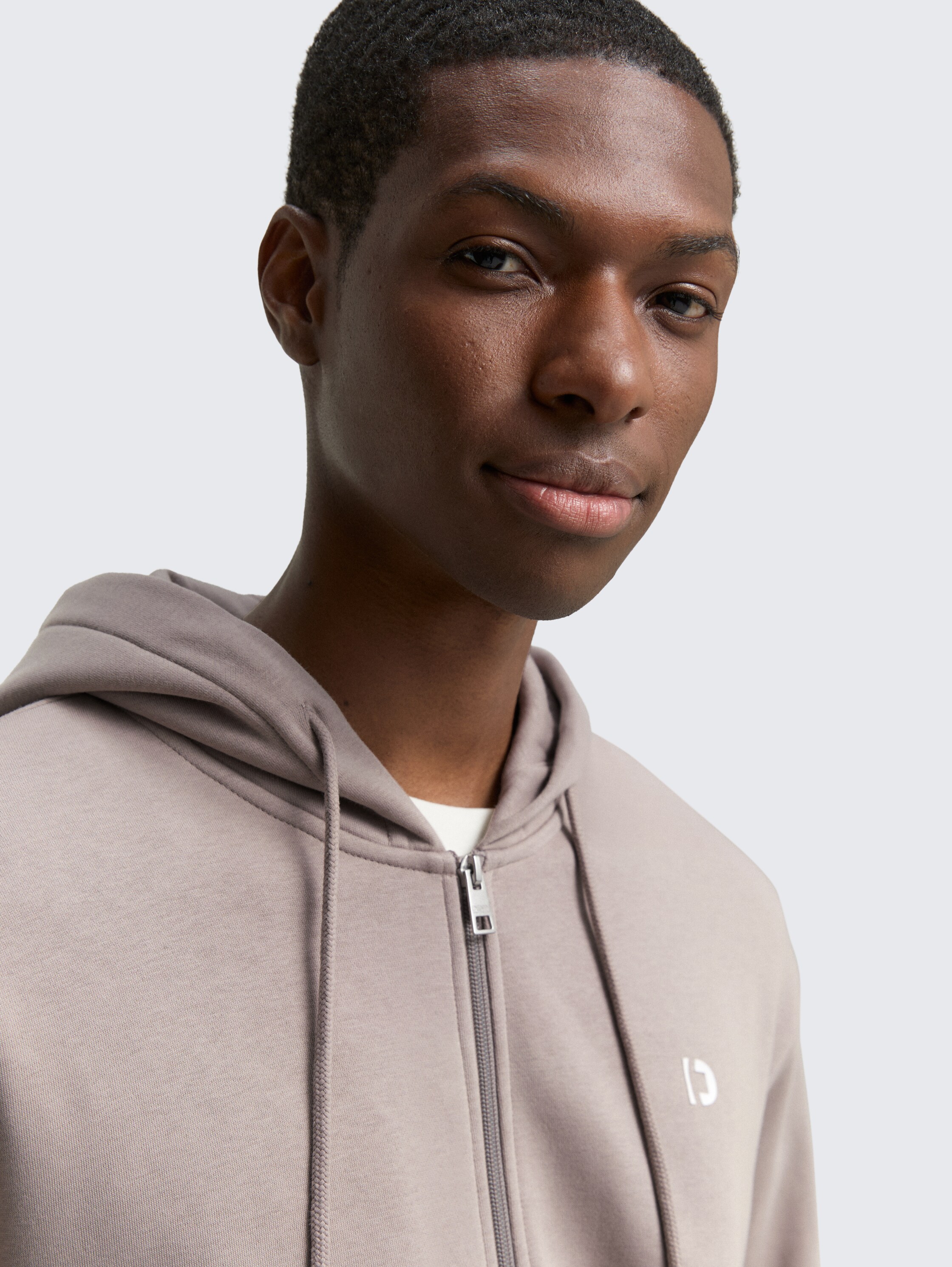 Hoodie sweatshirt jacket with logo print - satellite - 