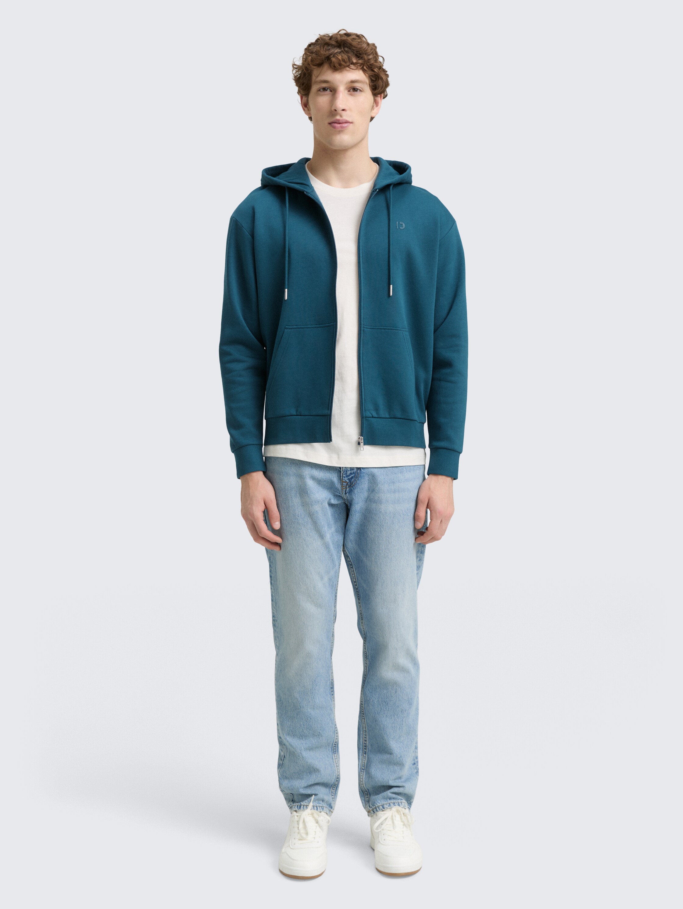 Hoodie Sweatjacke mit Logo-Print - deep_pond_green - 