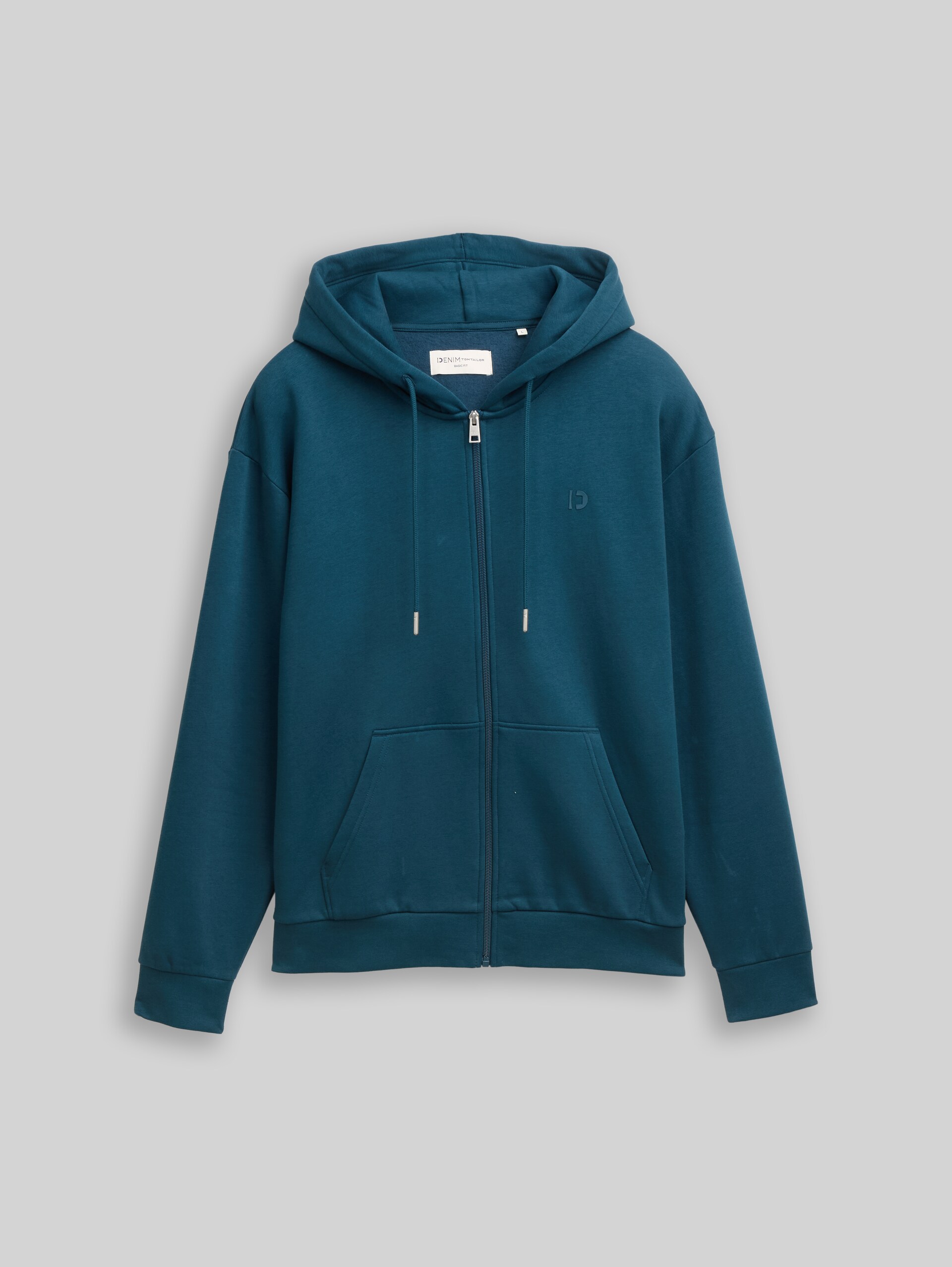 Hoodie-sweatjack met logoprint - deep pond green - Product vooraanzicht