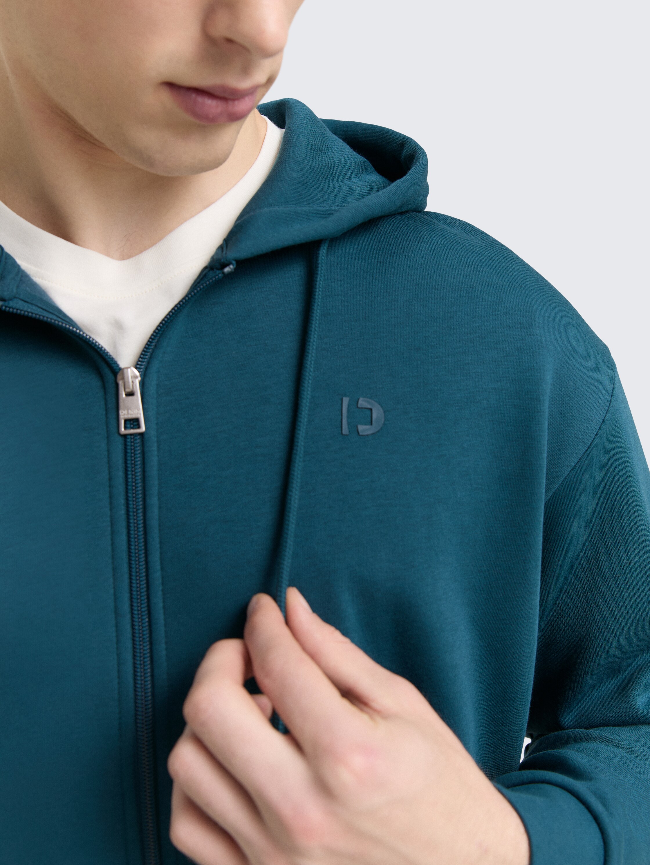 Hoodie Sweatjacke mit Logo-Print - deep_pond_green - 