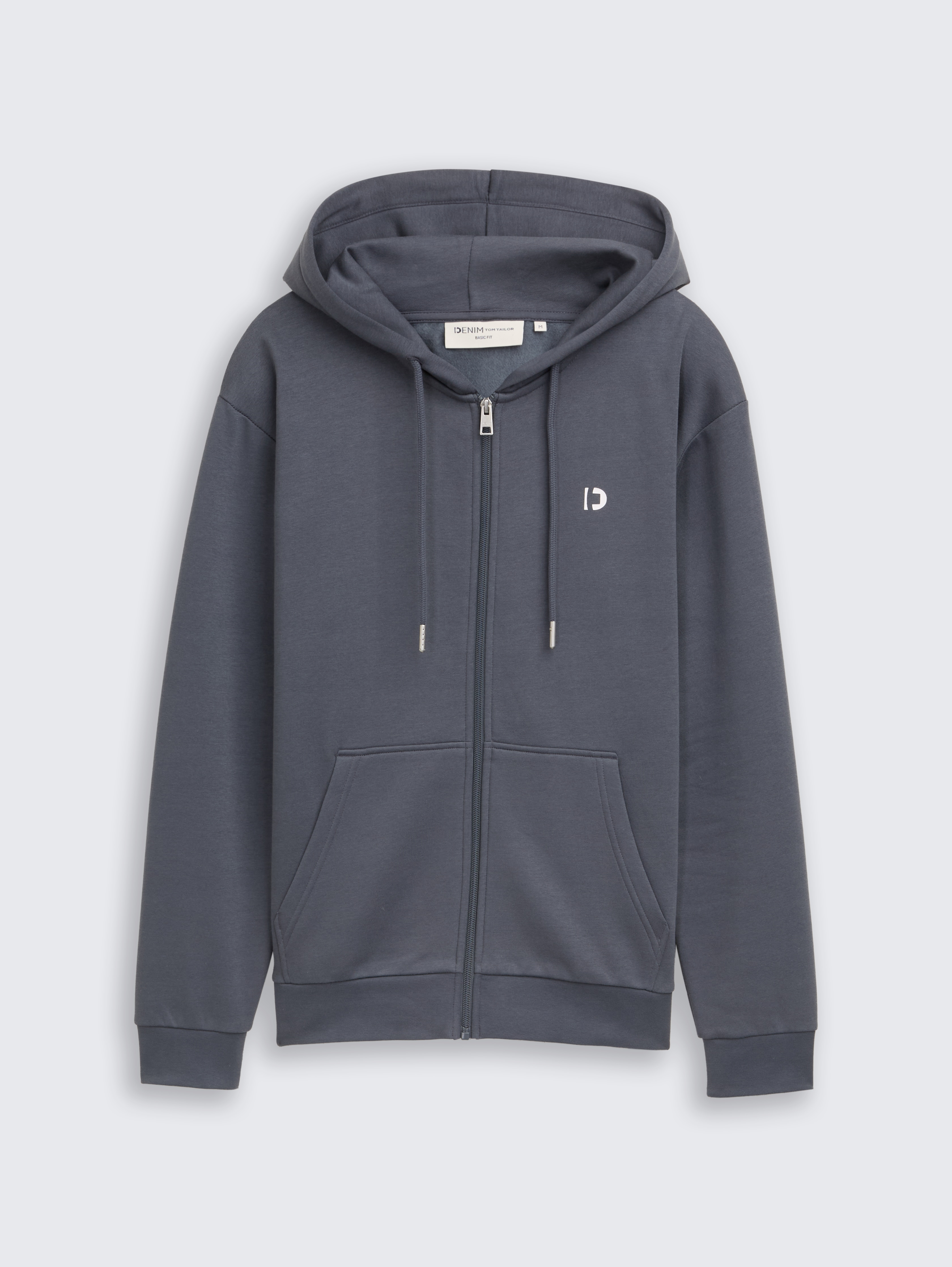 Hoodie Sweatjacke mit Logo-Print von Denim Male, urban medium grey