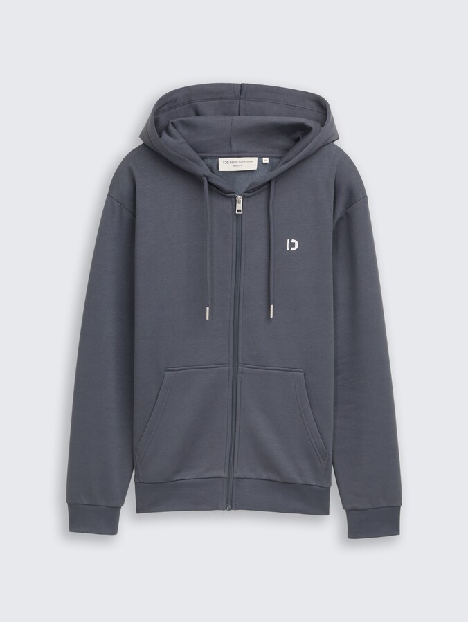 Hoodie Sweatjacke mit Logo-Print von Denim Male, urban medium grey
