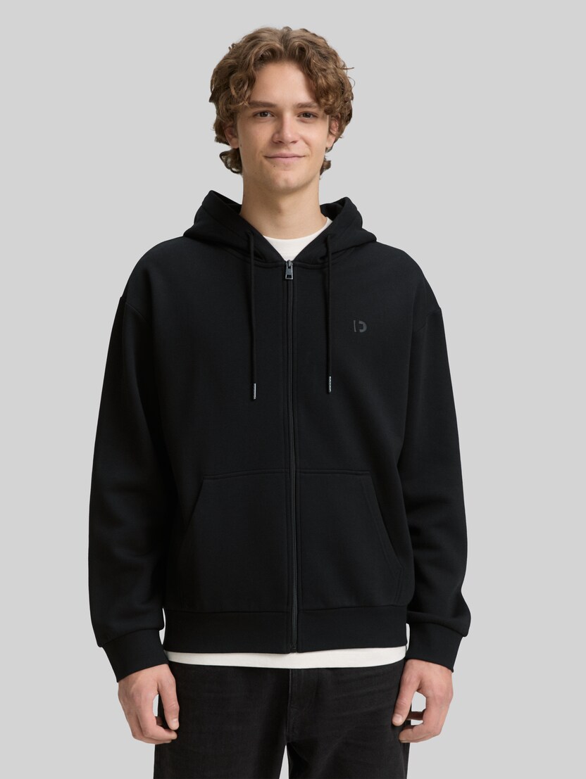 Hoodie Sweatjacke mit Logo-Print von Denim Male, Black
